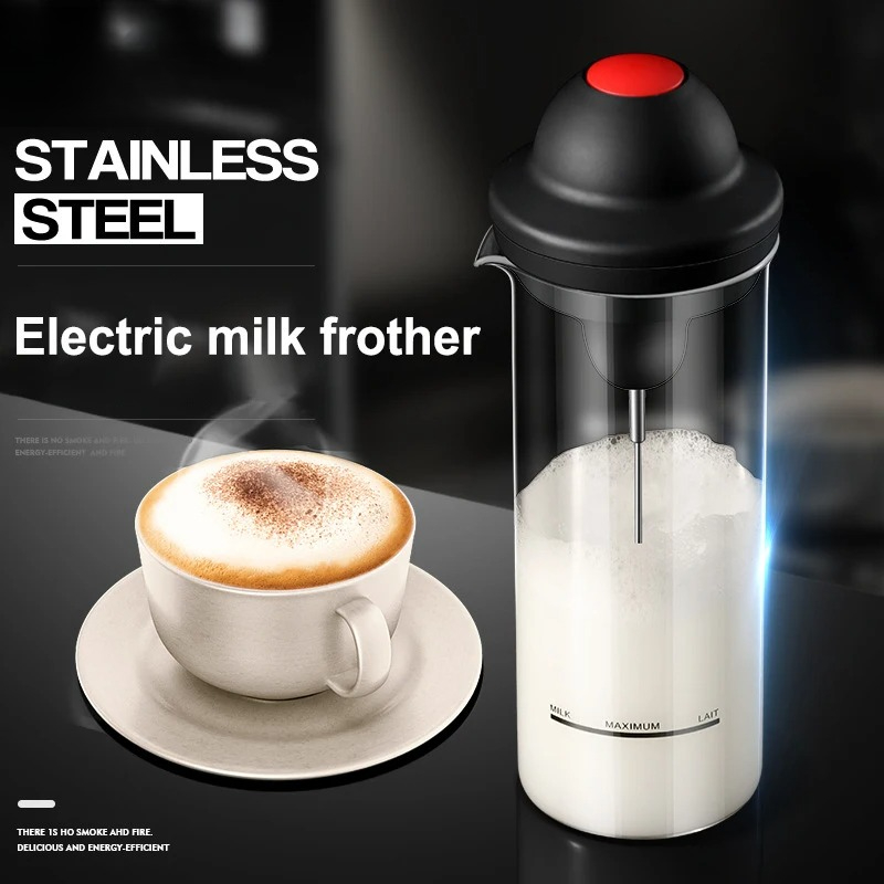 Milk Frother - 400ml Portable Electric Milk Frother Semi-automatic