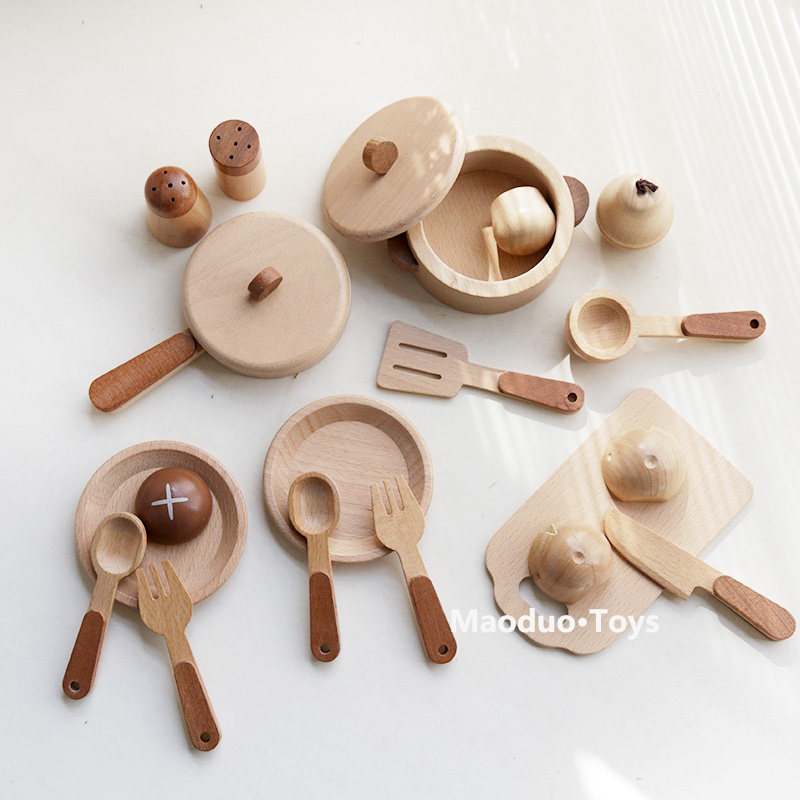 Kitchen Gadgets Gift - Maoduo Toys Beech Wooden Kids Kitchen
