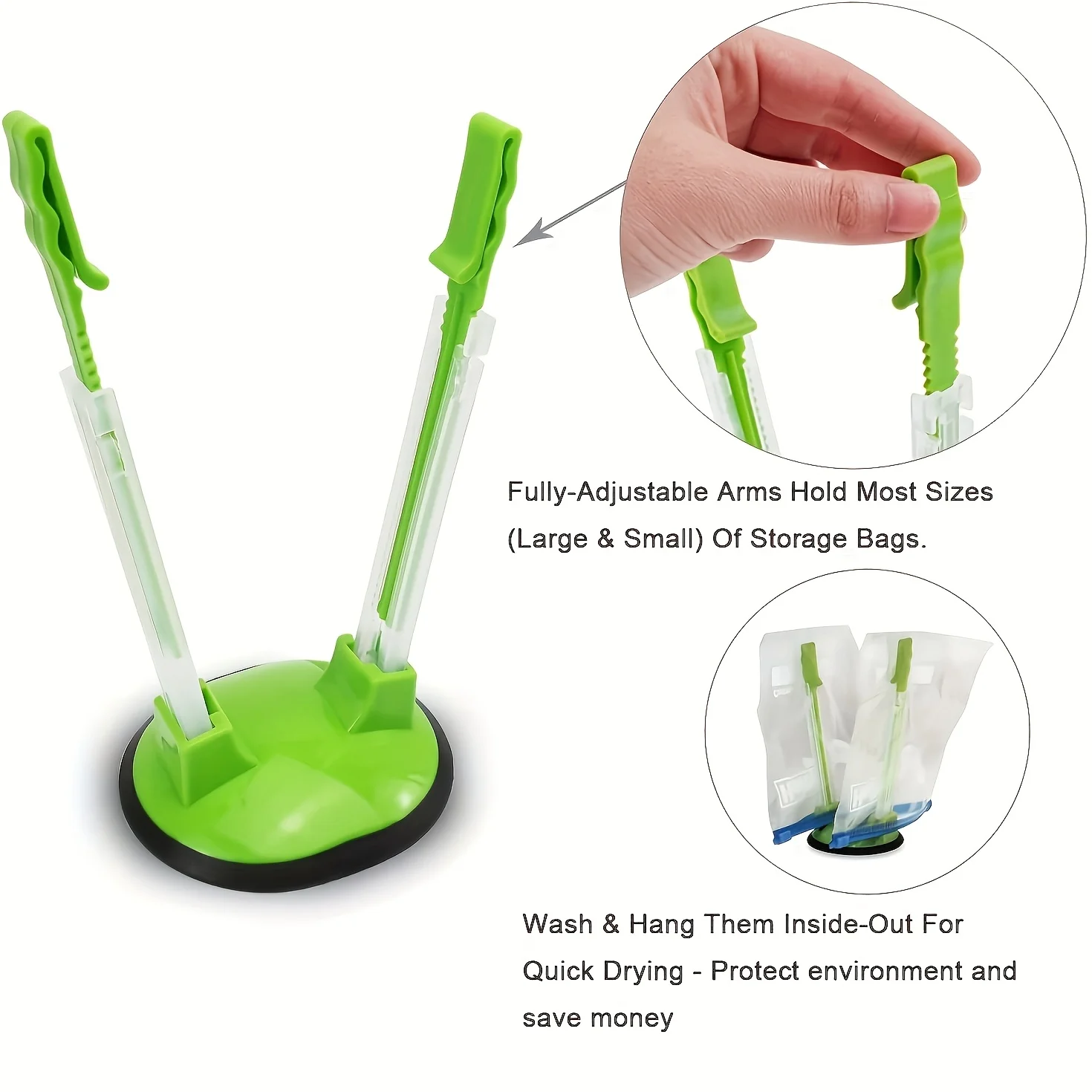 Zipper Bag Holder Plastic Adju - Kitchen Hand Gadgets 评论和价格