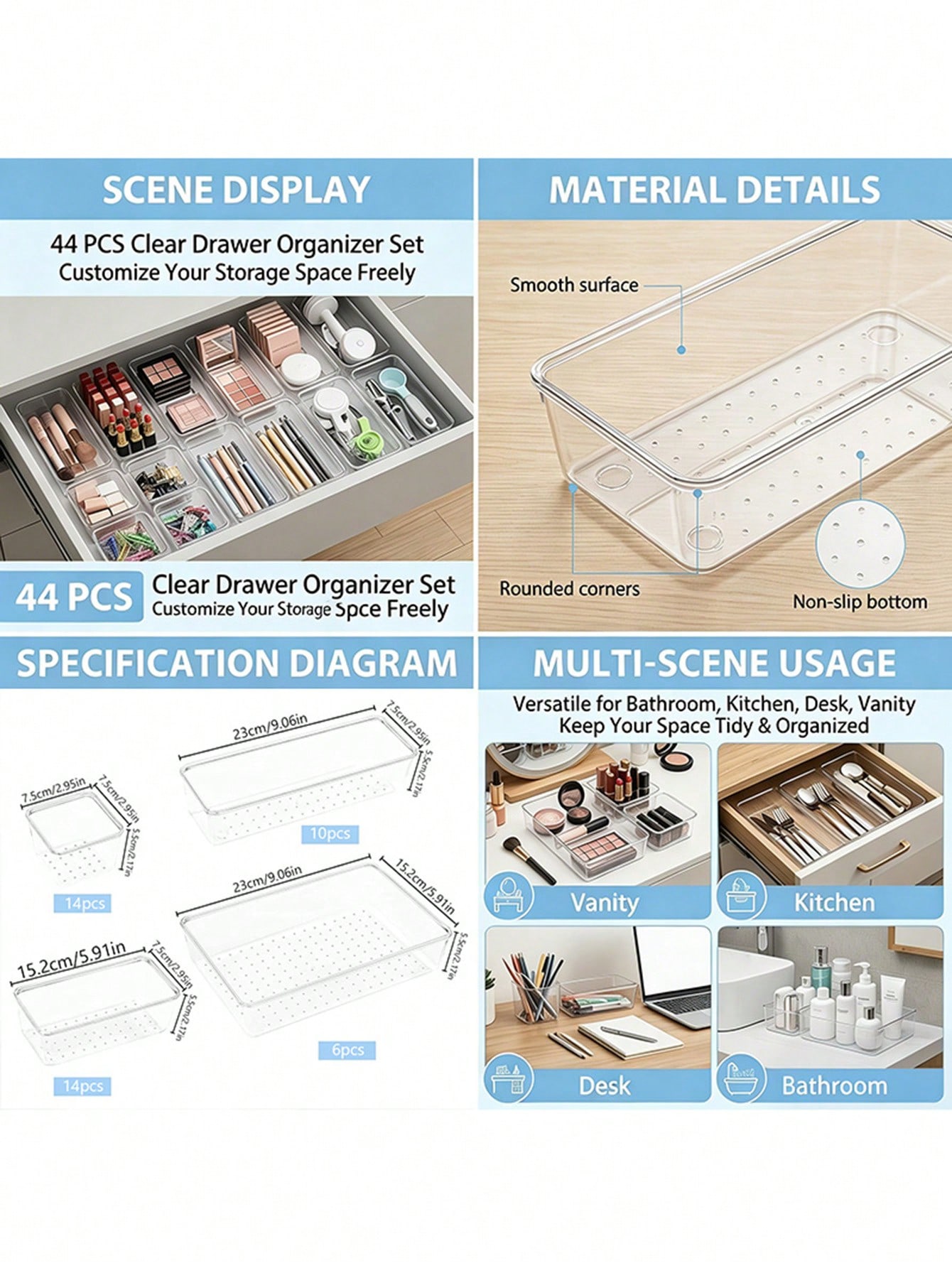 13/25/44pcs Clear Plastic Draw - Kitchen Gadgets And Utensils 评论和价格