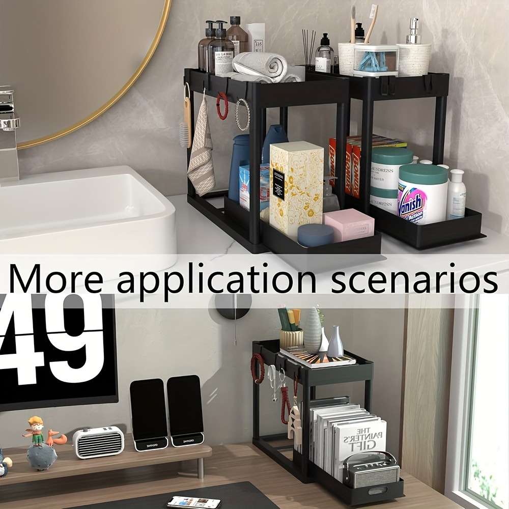 2-Tier Sliding Under Sink Orga - Kitchen Gadgets Cabinet 评论和价格