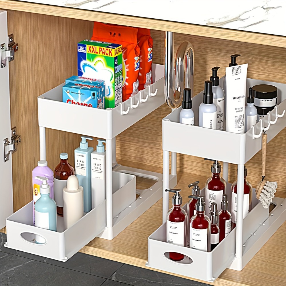 2-Tier Sliding Under Sink Orga - Kitchen Gadgets Cabinet 评论和价格