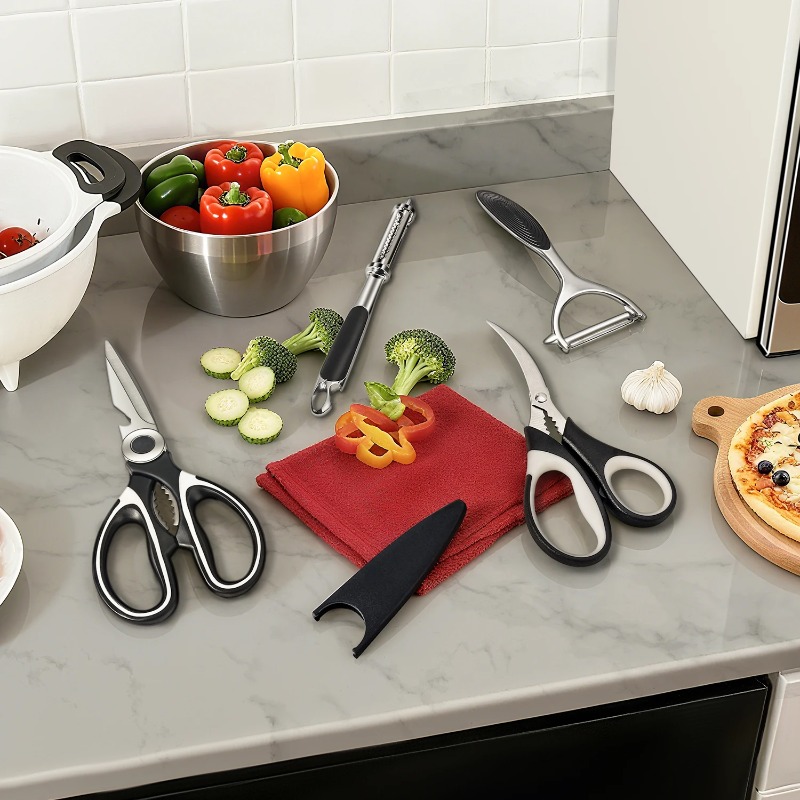 4PCS Black Kitchen Scissors Se - Kitchen Gadgets And Utensils 评论和价格