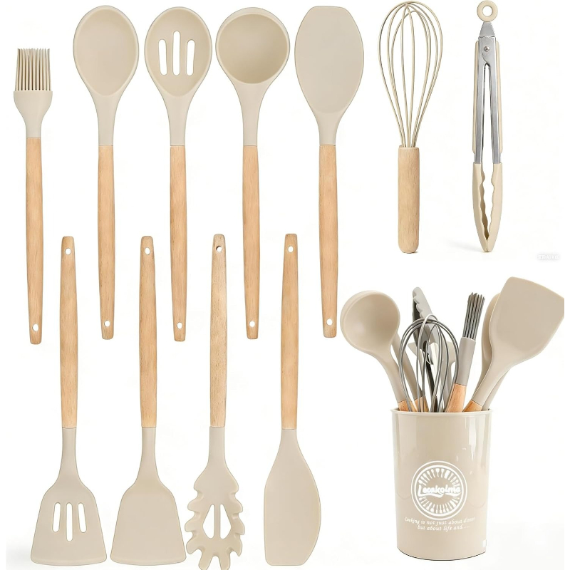 Wooden Handle Silicone Kitchen - Kitchen Gadgets And Appliances 评论和价格