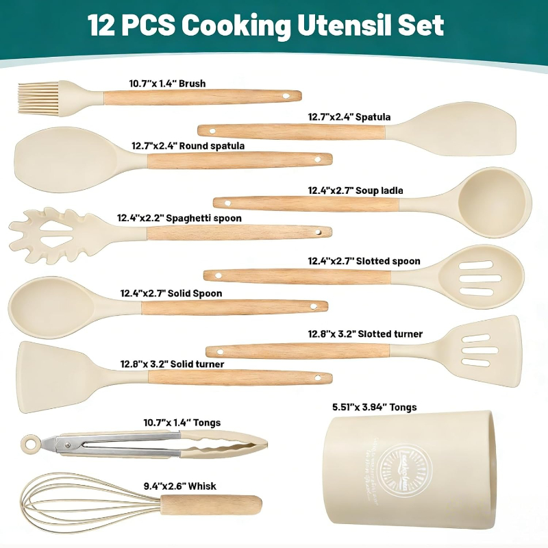 Wooden Handle Silicone Kitchen - Kitchen Gadgets And Appliances 评论和价格
