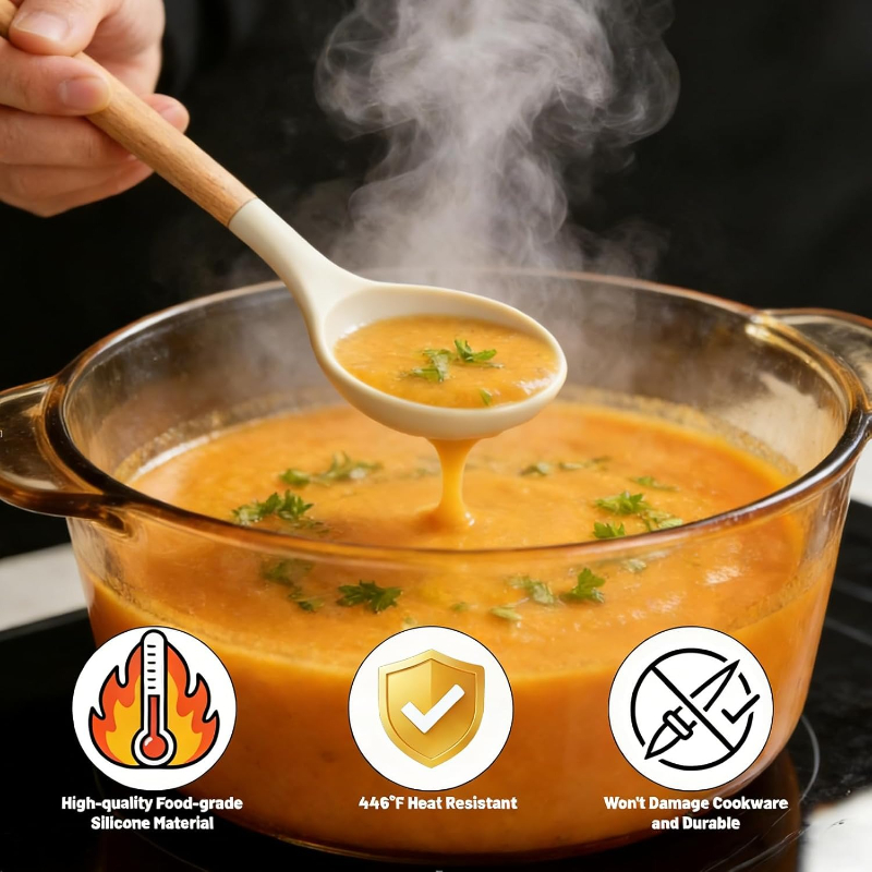Wooden Handle Silicone Kitchen - Kitchen Gadgets And Appliances 评论和价格