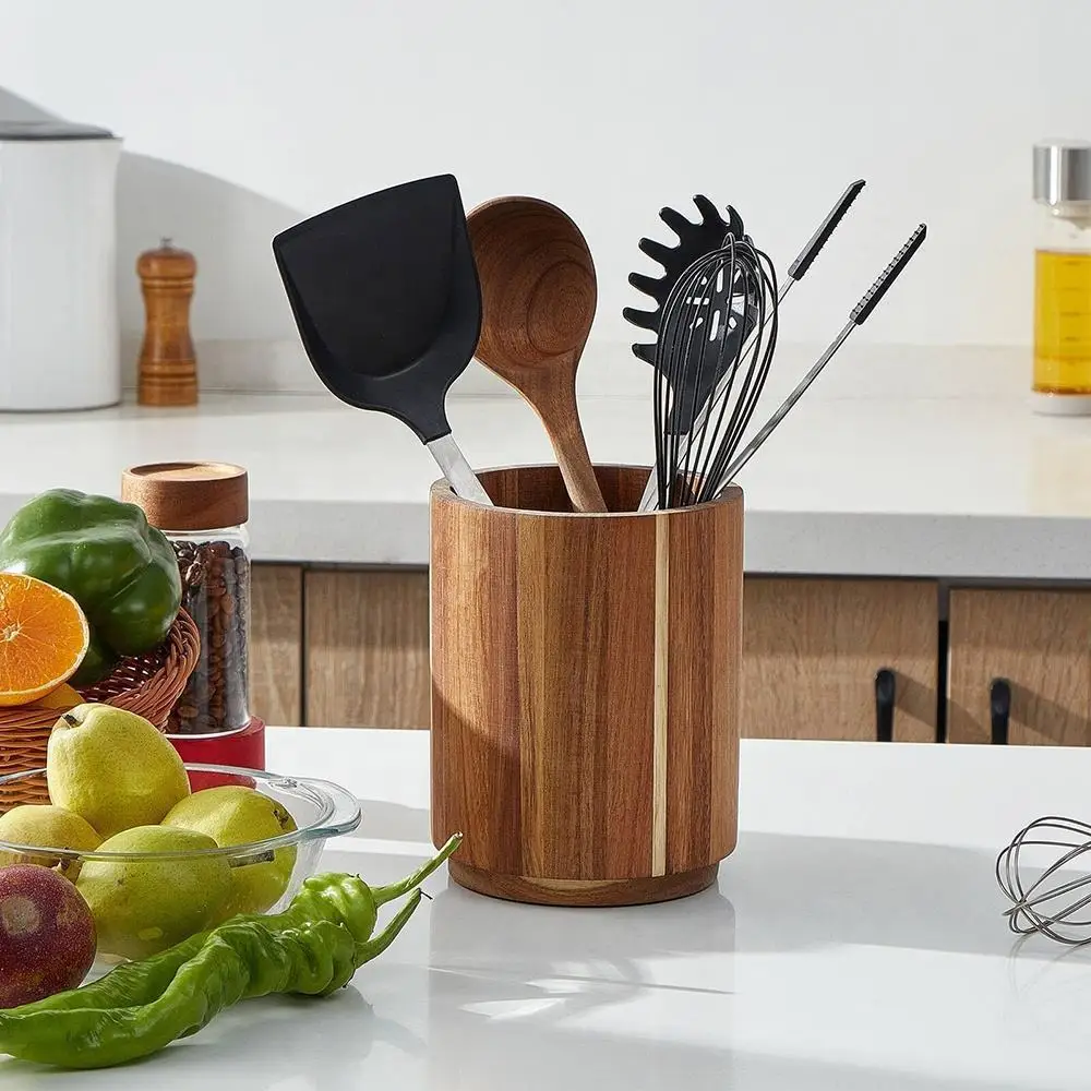Acacia Wood Rotating Utensils  - Kitchen Gadgets And Utensils 评论和价格