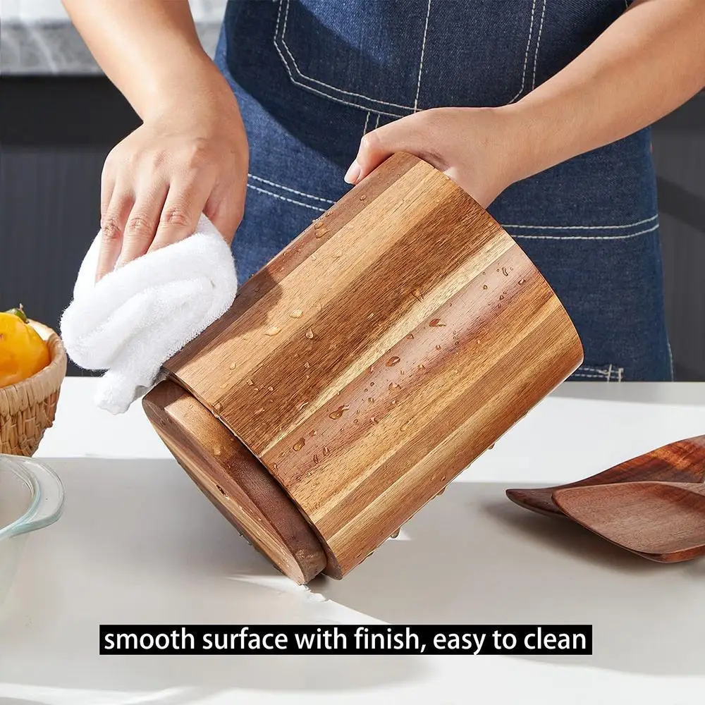 Acacia Wood Rotating Utensils  - Kitchen Gadgets And Utensils 评论和价格