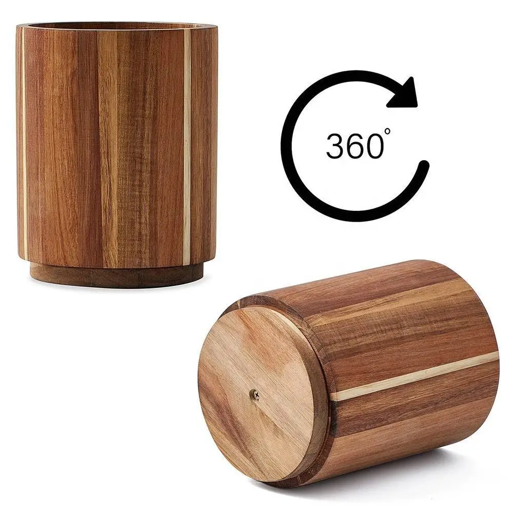 Acacia Wood Rotating Utensils  - Kitchen Gadgets And Utensils 评论和价格